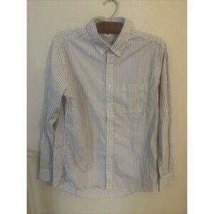 UNIQLO‎ MENS 100% Cotton Blue/White Striped Button Down Size Large